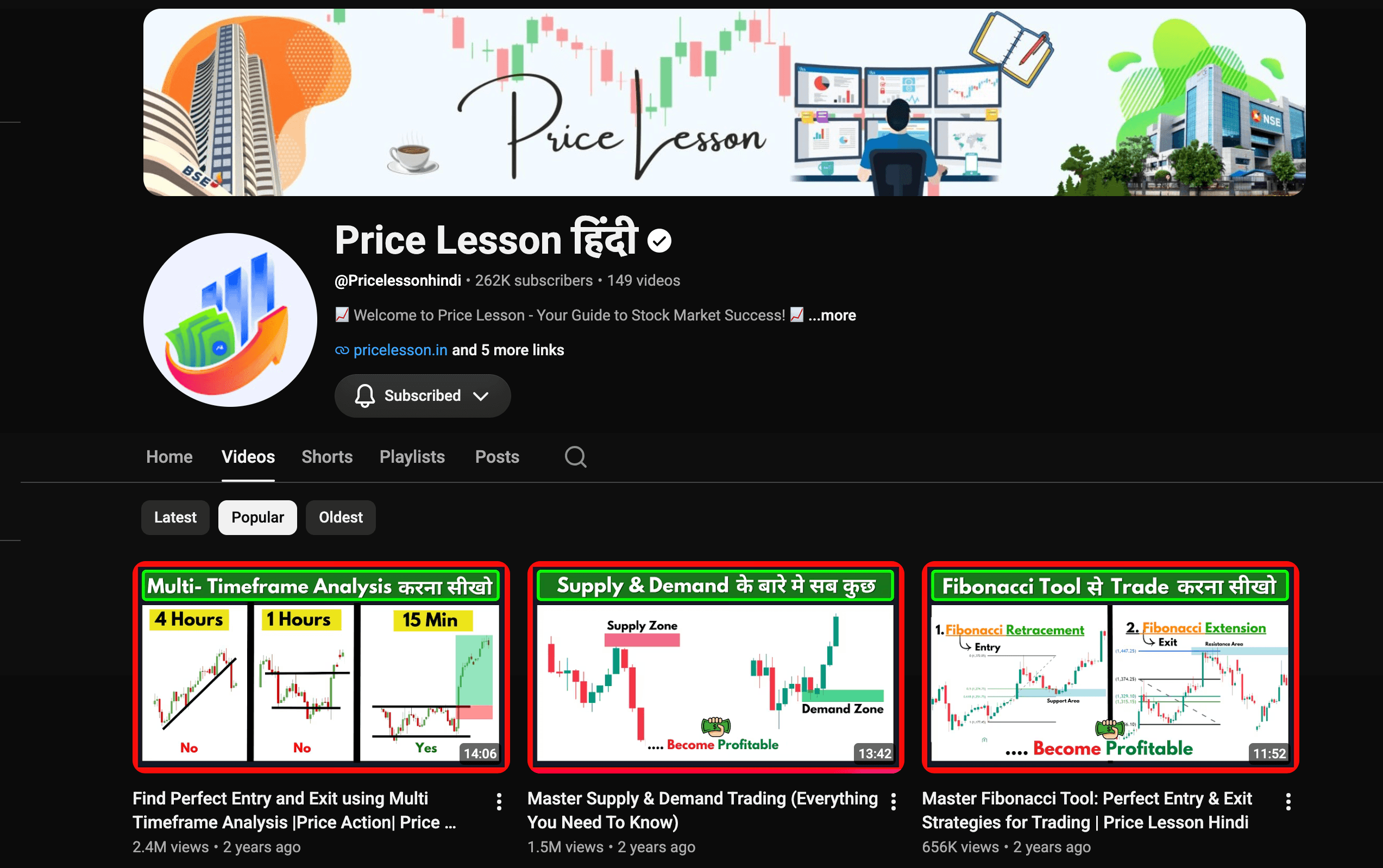 Scalbr co-founder's 262K+ Trading YouTube channel